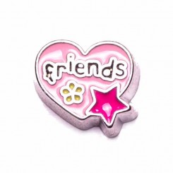 Pink Friends Heart with Flower and Star